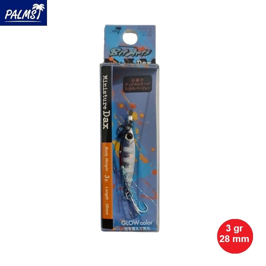 Palms BitArts Miniature Dax 3 gr Metal Jig - MG-530 - Zebra Glow