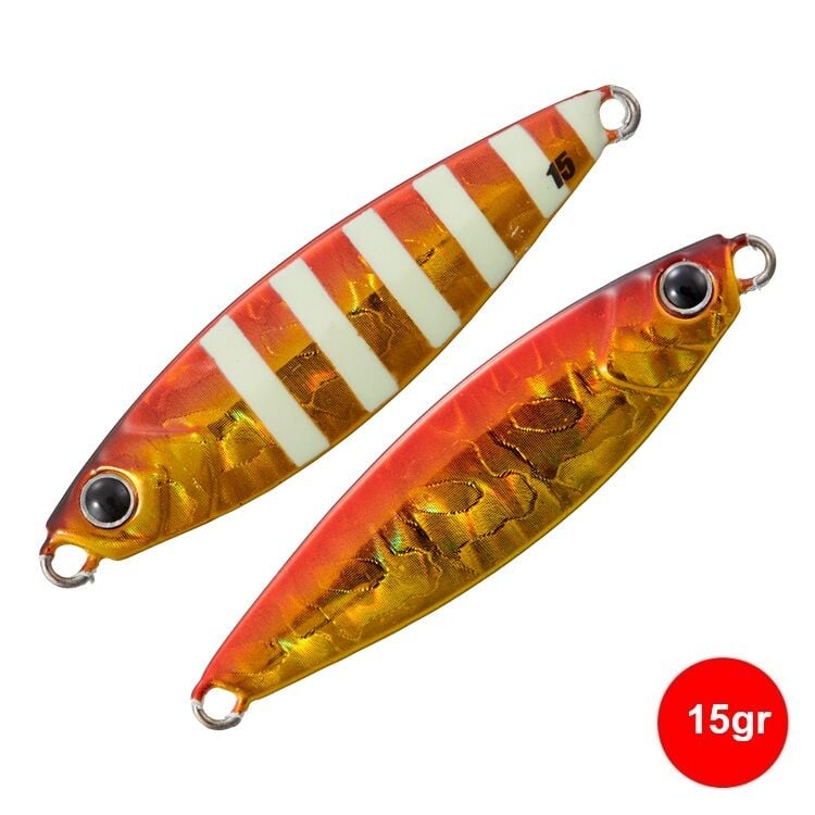 Major Craft Jigpara Micro 15 gr Jig - Red Gold Zebra