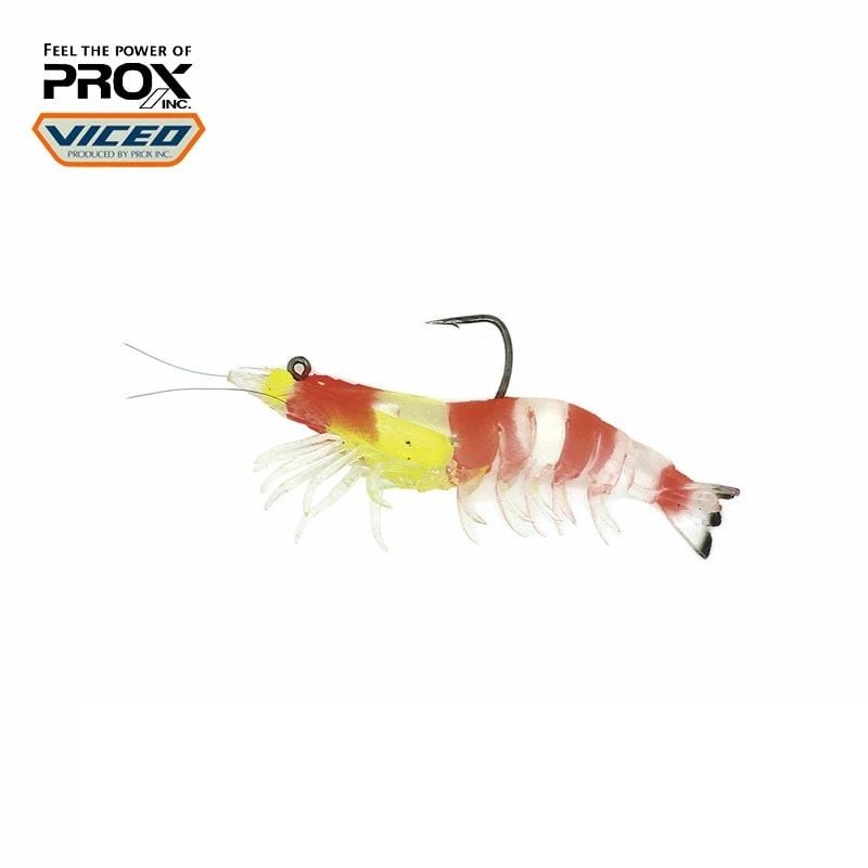 Prox Viceo Swim Bait Shrimp Raw 3inç - Red Bee Clear Karides Yem