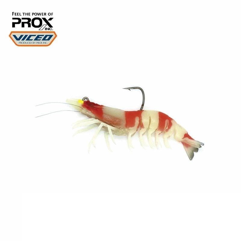 Prox Viceo Swim Bait Shrimp Raw 3inç - Red Bee Glow Karides Yem