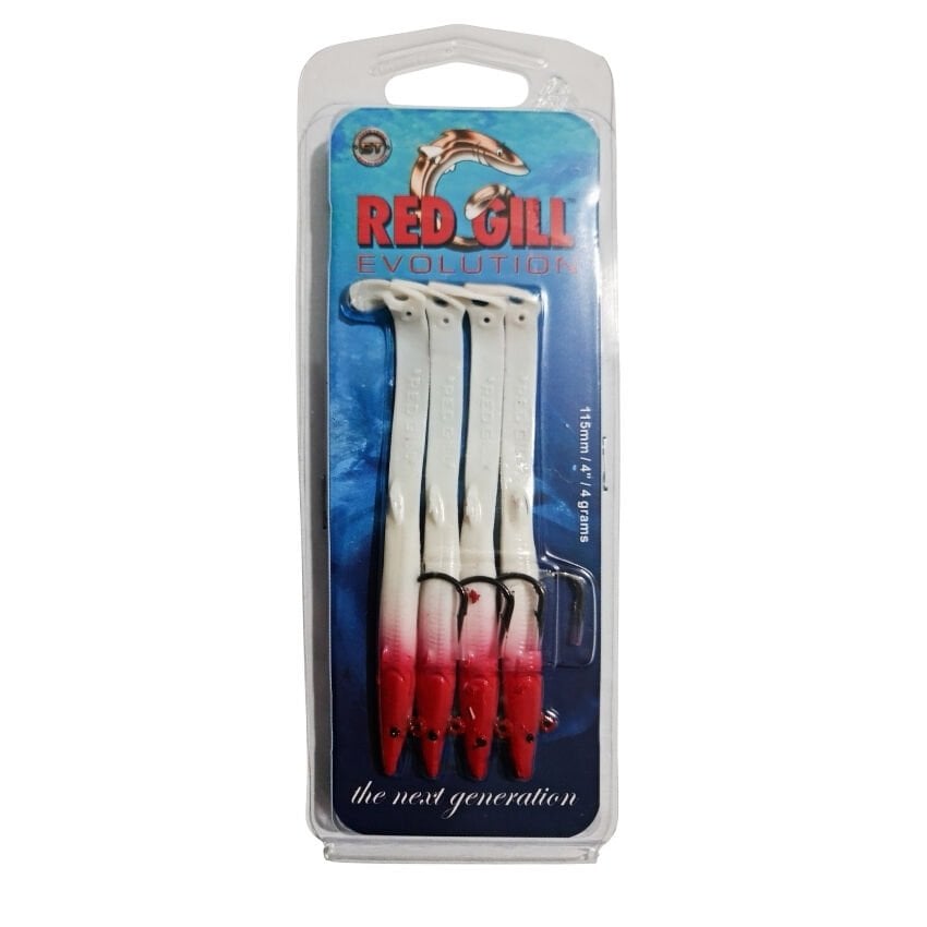 Red Gill Evolution 115mm Silikon Yem - White Red Head