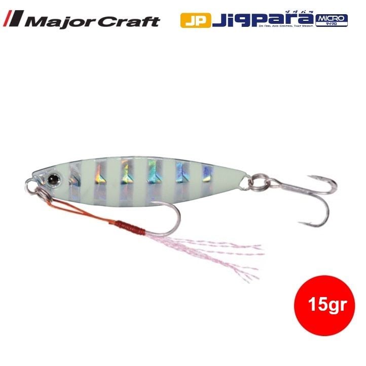Major Craft Jigpara Micro 15 gr Jig - Zebra Glow
