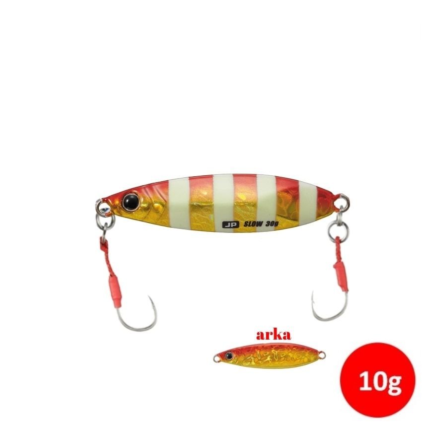 Major Craft Jigpara Slow 10 gr Jig - Red Gold Zebra