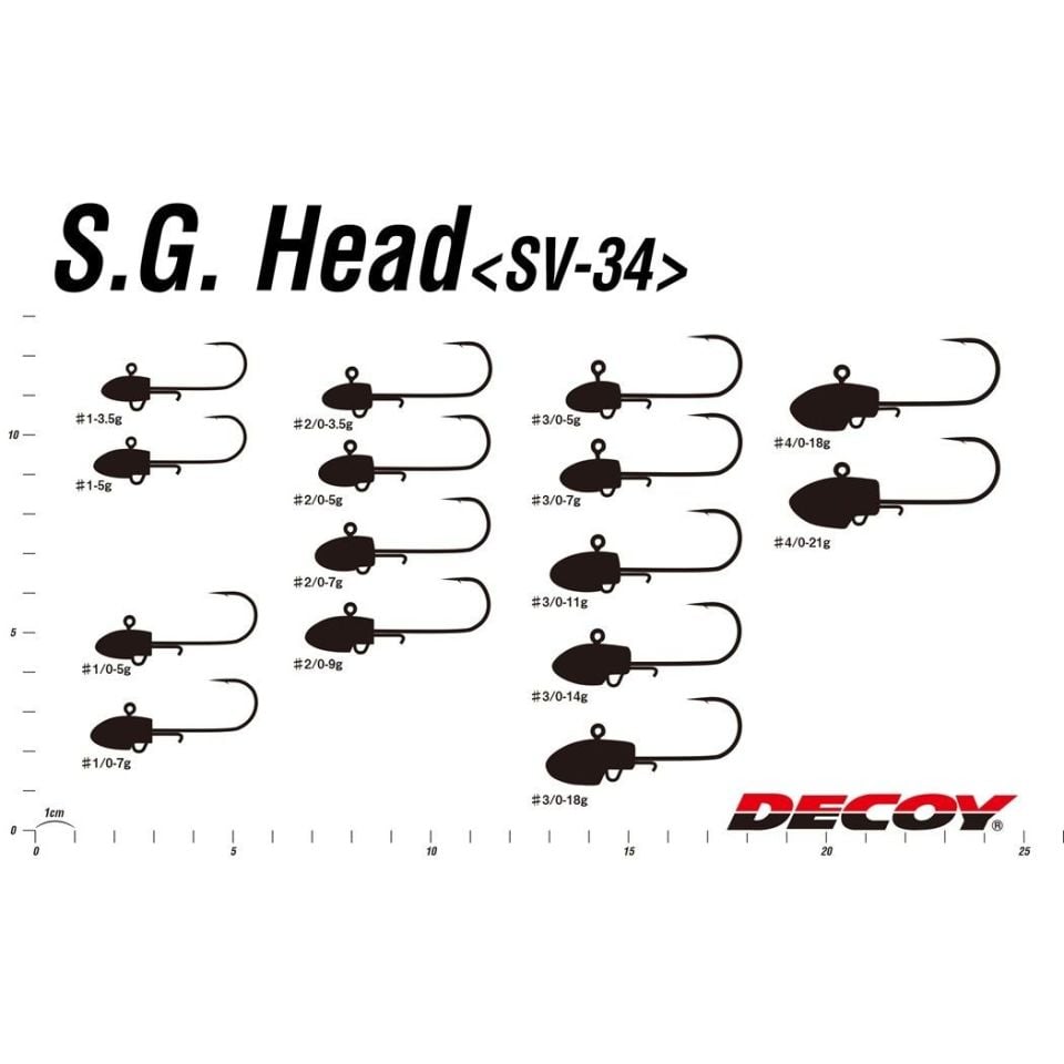 Decoy SG Head SV-34 Jighead 9 gr No2/0