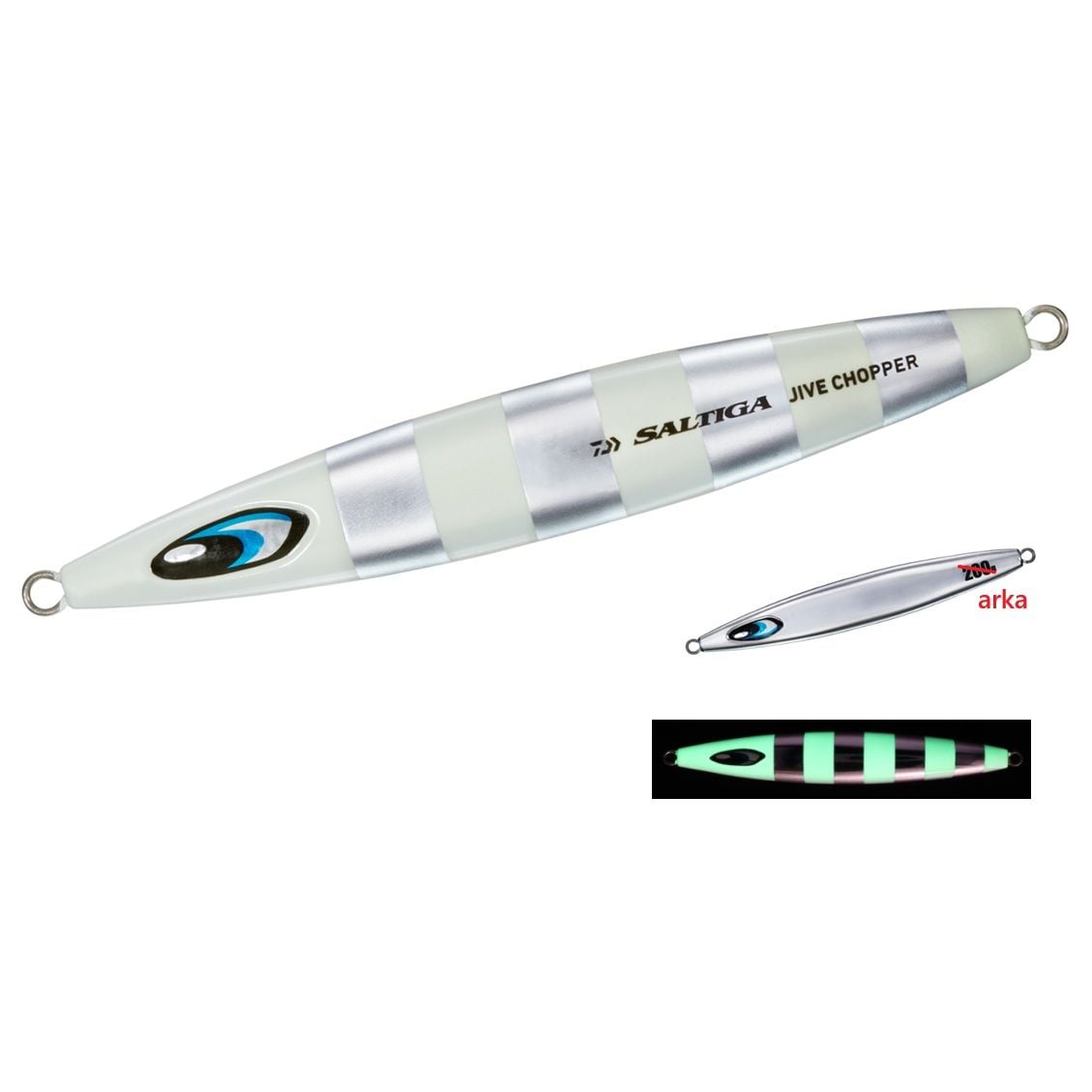 Daiwa Saltiga Jive Chopper Rear Short Jig 130 gr - ML Zebra Glow