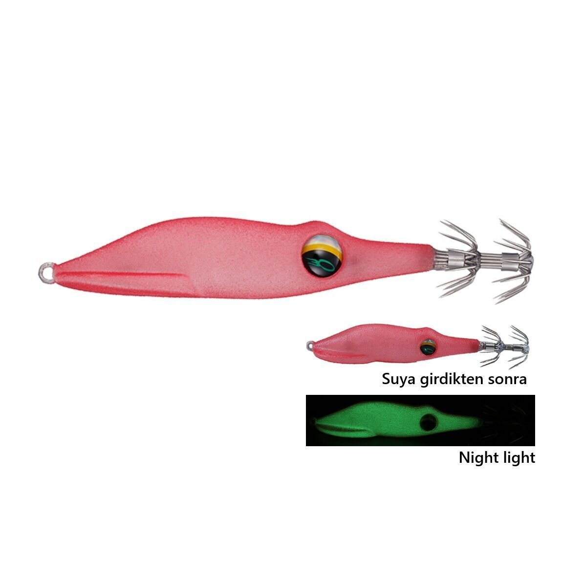 Daiwa Emeraldas Squid Metal Dropper Type SQ S 2.5 All Red Kalamar Zokası