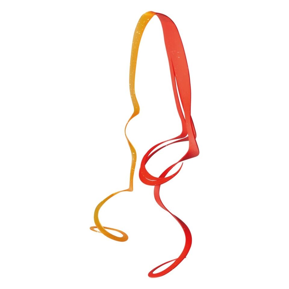 Gamakatsu Sakuragen Silicone Necktie Cascade Curly - 17 Orange Silver Solid Red
