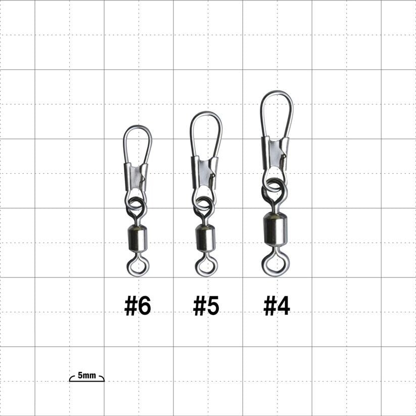 Gamakatsu Squid Metal Leader Round Snap Swivel - White No:4