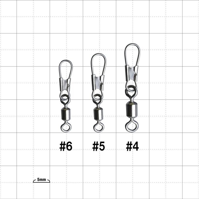 Gamakatsu Squid Metal Leader Round Snap Swivel - White No:4