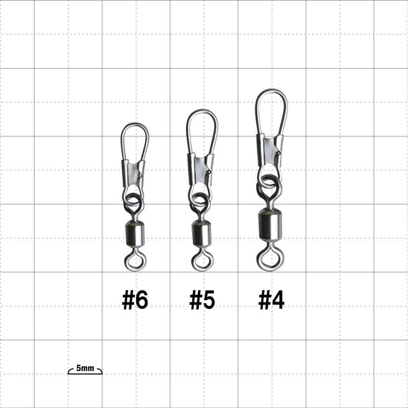 Gamakatsu Squid Metal Leader Round Snap Swivel - White No:5