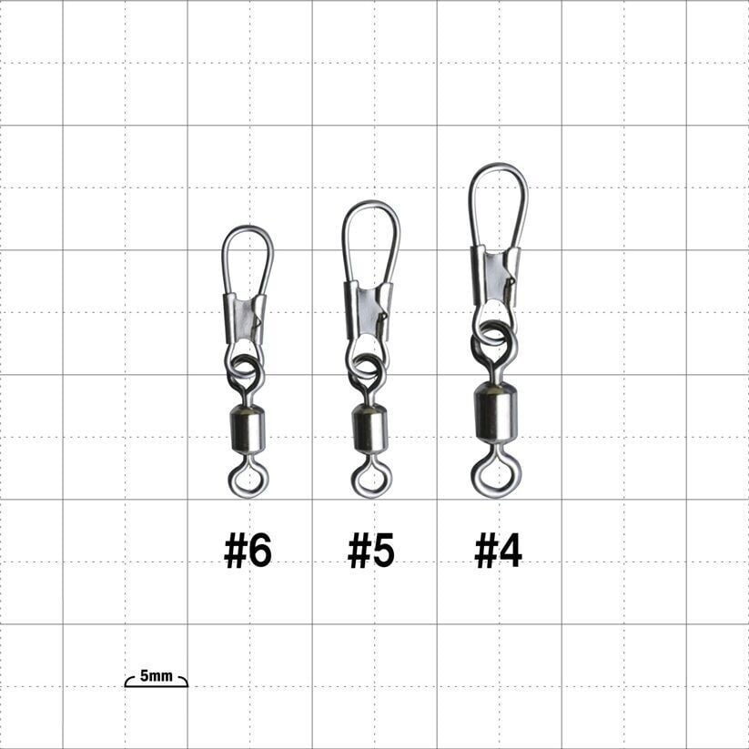 Gamakatsu Squid Metal Leader Round Snap Swivel - White No:6