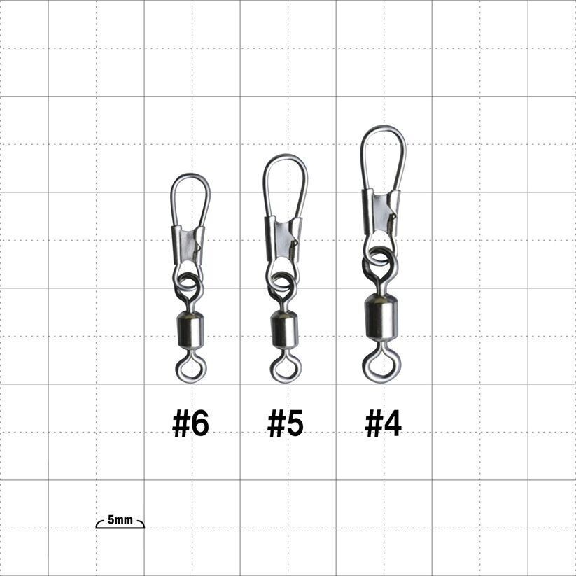 Gamakatsu Squid Metal Leader Round Snap Swivel - White No:6