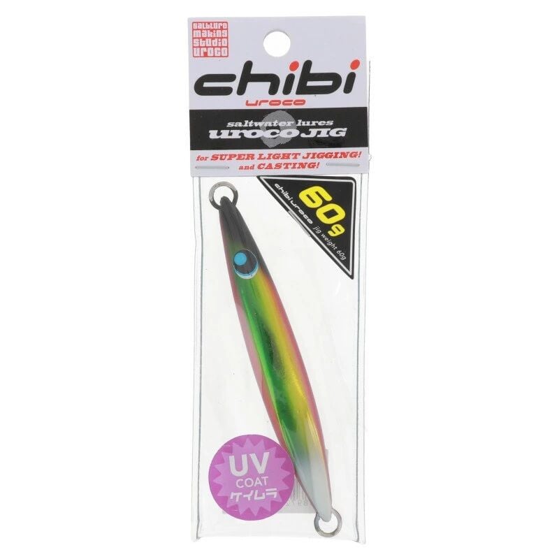 Uroco Chibi 60 gr Metal Jig - 204GUV Aluminum Red Gold Green